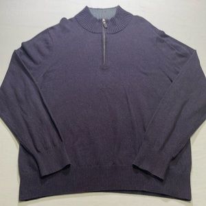 Eddie Bauer Men’s XL 1/4 Zip Pullover Sweater Purple. Pre-Owned.
